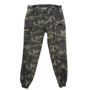 Camouflage Mens Cargo Jogger Pants With Elastic Hem XL Cotton Blend
